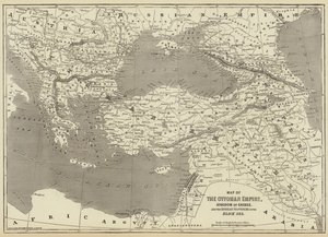 Mapa do Império Otomano, Reino da Grécia e as Províncias Russas no Mar Negro